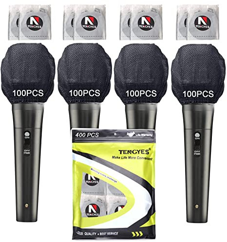 TENGYES Disposable Microphone Hygiene Covers, 400 PCS (200 Pack)