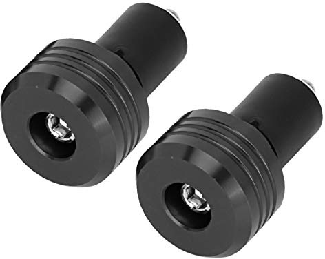 BuyWeek Manopole per Manubrio Moto, Coppia 22 mm Tappi Manubrio Moto Lega di Alluminio Estremità Manubrio Moto per Slider Moto (Nero)