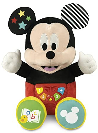 Clementoni Disney Baby Mickey Prime Erzählt Geschichten, Storyteller, interaktives Plüschtier, Bildung, Italienisch sprechend, Kinder 9 Monate, Mehrfarbig, 17734