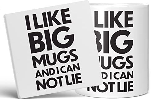 Mug Monster Taza gigante I Like Big Mugs and I Cannot Lie, taza de té extragrande Taza de café de cerámica, regalo para hombres o mujeres, taza extragrande y gigante disponible, taza blanca de 20