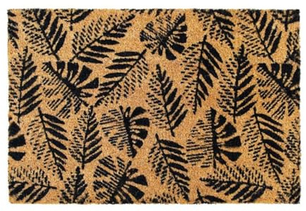 THE DECO FACTORY Fern - naturlig och svart ormbunke matta i kokosfiber 60 x 40