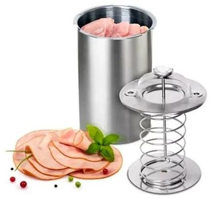 Prensa jamón, Prensa carne Prensa jamón acero inoxidable 304, Forma redonda multifuncional casera preparar embutidos sanos caseros, Mariscos, Carne, cocina gourmet