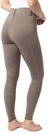 HORZE Dea Gambali da Equitazione da Donna, Pantaloni da Equitazione con Seduta Completa, Passanti per la Cintura e Tasca per Il Cellulare, Marrone, 42