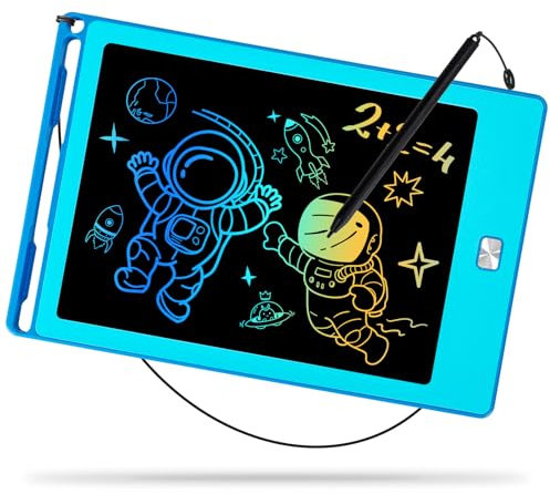 8.5 Inch LCD Writing Tablet for Kids, Reusable Doodle Drawing Board, Colorful Drawing Pad for Toddlers Educational Toys for Boys Girls Road Trip Essentials Travel Game Toys for 3 4 5 6 Years Old Blue