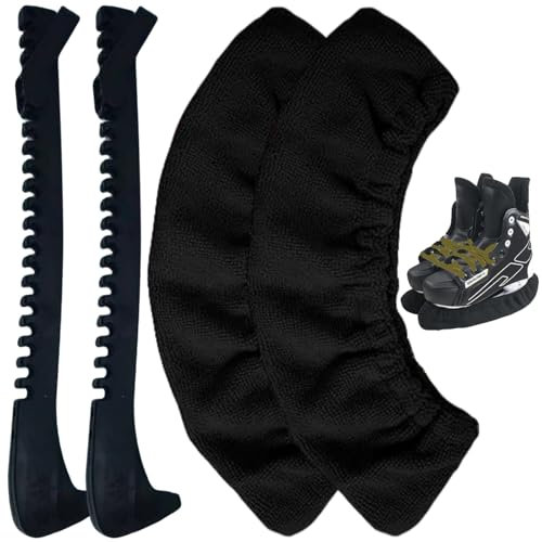 KLLJ Eishockey Elastische Kufenstrümpfe,2 Paar Schlittschuh Soakers,Kufenschutz für Erwachsene Kinder,Kufenstrumpf Kufenschoner für Schlittschuhe,für Eishockey Schlittschuhe