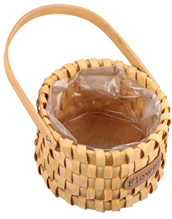 Cabilock 1 Stück Geflochtener Handkorb Ringträgerkissen Picknickkorb Geflochtener Korb Geflochtener Aufbewahrungskorb Treppenkorb Künstlicher Korb Spielzeugkorb Heimdekoration