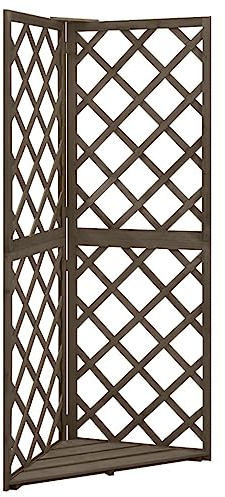 Générique Treillis d'angle Gris 50x50x145 cm Bois de sapin massif,Maison & jardin,Pelouses & jardins,Vie en extérieur,Structures extérieures,Arches, treillages & pergolas de jardin,Gris,4.05 KG,316408