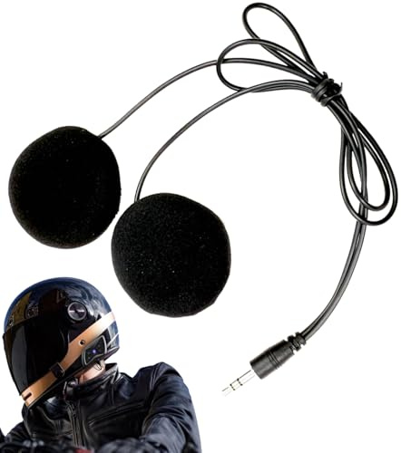 Genérico Hjälmhörlurar - högtalare med 3,5 mm-kontakt | Moto Audio Systems för musik och samtal, HD-ljud, trådbundna hörlurar för helhjälm och cykling