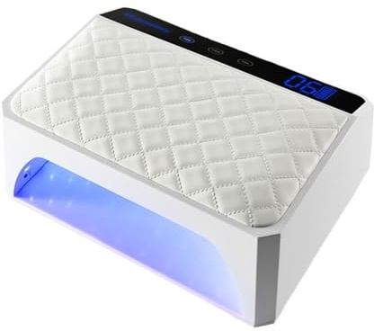 Lampe à ongles LED, Lampe à ongles UV LED 178 W avec coussin for les mains et sèche-ongles rechargeable. Espace extra large for deux Pour manucure maison(blanc)