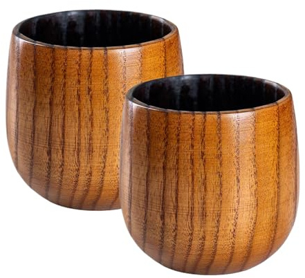 Vaso De Whisky De Madera - 2 Piezas Tazas De Estilo Antiguo - Vaso De Madera Carbonizada Bourbon,Para Hombres Padre Té Café Vino Bourbon Cerveza Bebidas Calientes Frías Hogar Oficina Restaurante