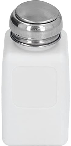 SUNGOOYUE Flaska Pump Dispenser HDPE Lösningsmedel Dispenser Tom Pump Flaska 200ml One Touch Press Rostfritt Stål Lock för Nagellack Remover Alkohol Smink Remover Salon Hem (Vit)