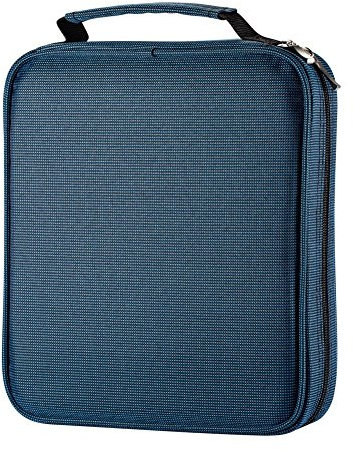 WINSHEA 120 Slots Federmappe Super große Kapazität Mehrlagige Studenten Stationäre Fall Farbige Bleistifte Halter Case Federtasche Federmäppchen (Blau)