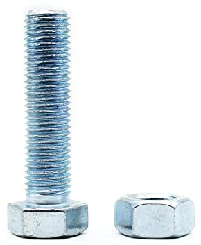 DOJA INDUSTRIAL | Tornillos con Tuercas | 6 x 40mm | PACK 40 | Tornillo de Cabeza Hexagonal con Tuerca en acabado Cincado | Tornillos para Madera, uso Doméstico, Construcción, Industrial...