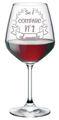 Colorfamily calice con incisione compare - idea regalo compare - sei il migliore del mondo