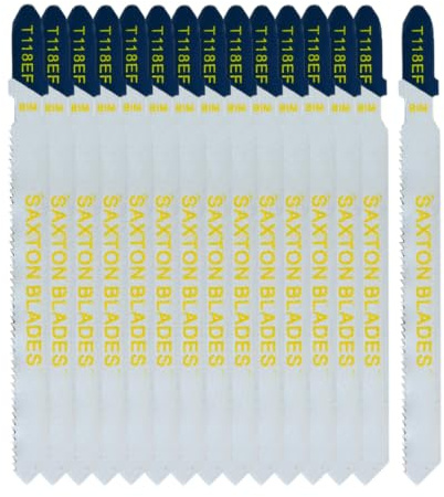 15 x Saxton Metal Aluminium Jigsaw blades T118EF fit Bosch, Dewalt, Makita