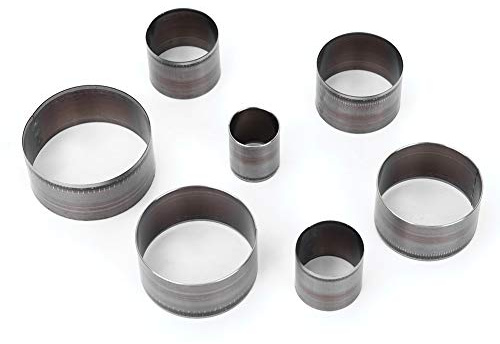 Dekaim Set di fustelle in pelle, 7 pezzi, fustellatrice circolare, taglierina cava in silicone in fibra di gomma, set di utensili per punzonatura