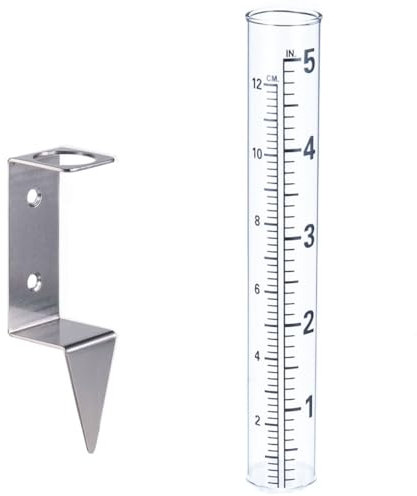 Laluerck Pluviomètre avec support de montage avec fixation murale/insert de sol deux méthodes d'installation pour jardin, pelouse, arrière-cour, terrasse