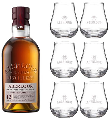 ABERLOUR Pack 12 ans + 6 verres Whisky Ecossais Single Malt - 40%, 70cl