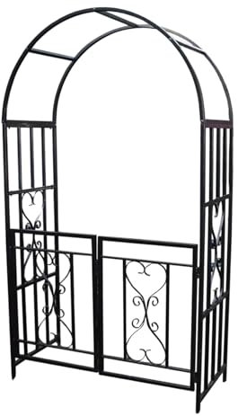 Treillis d'arche de jardin en métal pour plantes grimpantes, tonnelle de rose robuste pour extérieur, pelouse, terrasse, arrière-cour, stable et grande arche de roses de 110 x 50 x 210 cm, parfaite