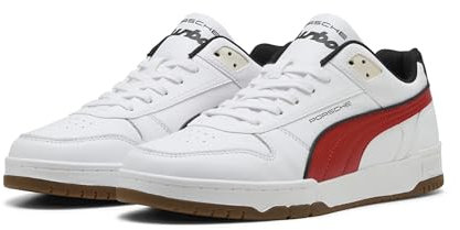 PUMA Erwachsene Porsche Legacy RBD Game Sneakers mit niedrigem Profil 44 White Red Fire