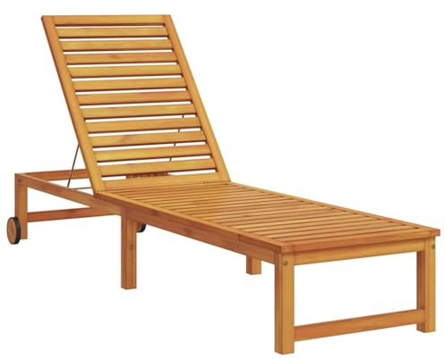 vidaXL Transat Bois d'Acacia Massif Marron | Confort à la carte pour se détendre, Fait en bois d'acacia massif, Super simple à ranger et à transporter