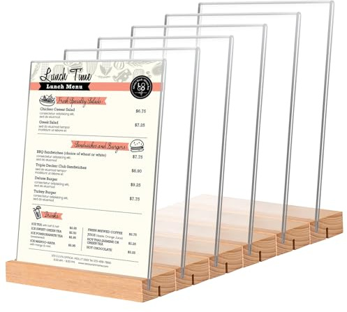 6 espositori da tavolo, formato A5, formato A5, per menu, ristorante, caffè, ufficio