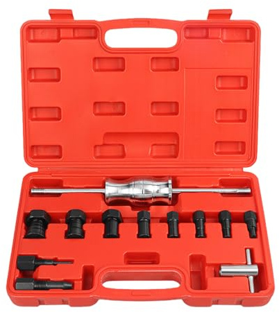 GBKDQQ Juego de 12 extractores de rodamientos de rueda con martillo deslizante, agujero ciego, extractor de rodamiento interior, juego con 8 pinzas extensibles (8-32 mm) para coches, motocicletas y