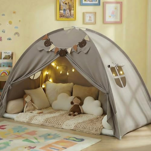 Twin Bed Tent for Kids, Grey