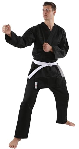 ARIMA Kihon Black Karate Gi Uniform – Lightweight Beginner Gi for Training – Durable WKF-Style Karate Suit with Belt - 190