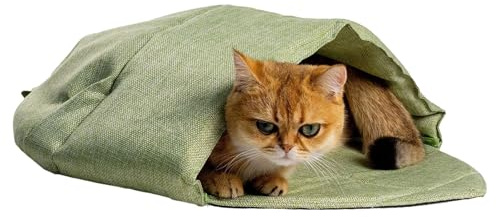 Uqezagpa Nido creativo con forma de hojas para gatos, cama tipo cueva, suave y cálido, saco de dormir para felinos, hogar, interior, lugar de descanso, muebles de gatos
