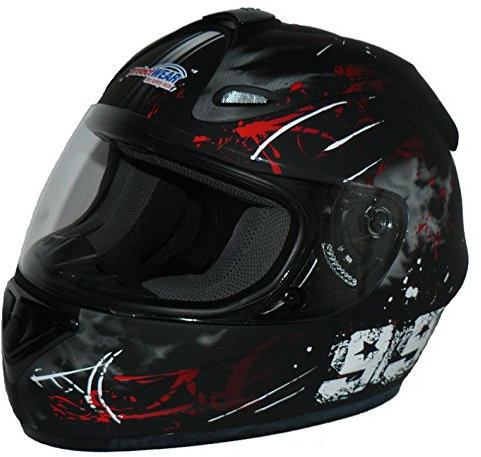 protectWEAR Motorradhelm FS-801-99R schwarz/rot-Gr.XL