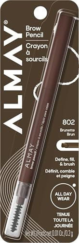 Almay Brow Pencil with Spoolie Brush, 802 Brunette