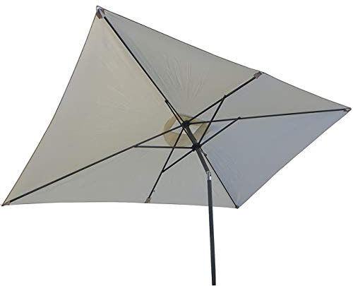 Pure Home & Garden Kurbelschirm 300x200 natur, mit UV-Schutz 40 Plus, Knicker und abnehmbarem Bezug