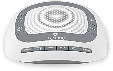 MyBaby SoundSpa White Noise Machine for Babies | 6 Soothing Lullabies for Newborns, Sound Therapy for Travel, Relaxing, Kids, Newborns, Baby Songs, Adjustable Volume, Auto-off Timer, By HoMedics