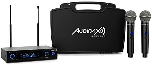 Audibax Sidney 1250 A Micrófono Doble Mano Profesional UHF Frecuencia A + Maleta