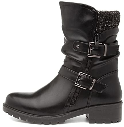 Lilley Minnie Womens Black Heeled Calf Boot - Size 7 UK - Black