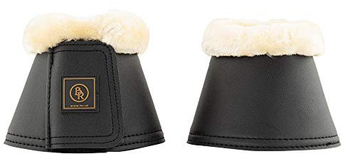 Bieman de Haas BR Hufglocken Springglocken Majestic mit Kunstfellrand (XL, Schwarz)