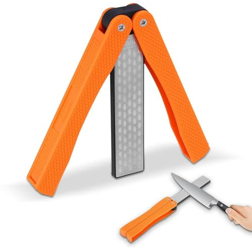 400/600 Körnung Diamant-Messerschärfer, faltbarer tragbarer Messerschärfer Schleifstein Scheren-Gartenwerkzeug-Schärfer für Küche, Garten, Outdoor, Camping(#2)