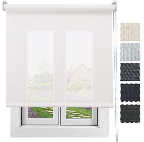 DECORESTOR Estor Screen 10% Premium a Medida, Desde 40 a 300 cm de Ancho - Blanco - Stores traslucidos enrollables 40 x 60 cm para Ventanas y Puertas