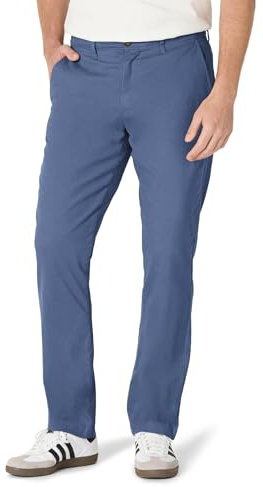 Amazon Essentials Pantaloni Chino Elasticizzati Comodi Effetto Slavato, Vestibilità Atletica Uomo