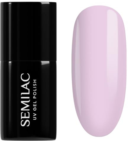 SEMILAC Gel Nail Polish 582 Natural Pink - Full Coverage Gel Polish - Soak Off Easy To Use LED/UV Nail Lamp - Long Lasting Manicure and Pedicure up to 3 weeks