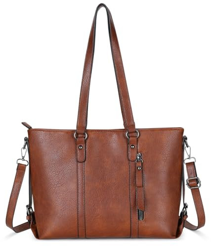 VINBAGGE Damen Handtasche Leder Henkeltasche Top Griff Tasche Vintage Weiches Umhängetasche Schultertasche für Frauen (Braun)