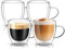 Dyserbuy 4 Pack Double Walled Glass Mug, Cappuccino Drinking Cups, Insulated Glass Coffee Cup with Handle, Perfect for Cappuccino, Latte, Espresso, Tea, Juice, Beverage (250ml/ 8.5oz)