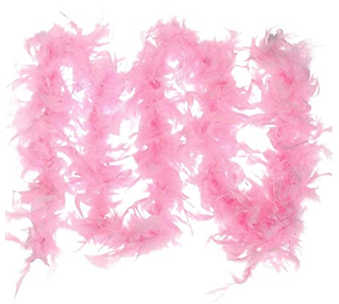 Federboa Julboa, färgglad fjäderboas, unisex färg fjäder Boa utklädnad tillbehör supermjuk, hantverk fjädrar Boa för bröllop klä fest karneval kostym rosa