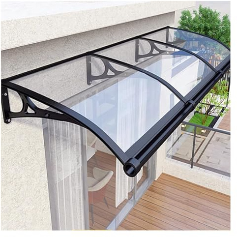 Auvent de Véranda Extérieur，Auvent de Porte Entrée，Contre Pluie Neige UV,Marquise de Porte Extérieure，Protection Contre la Pluie et UV en Polycarbonate Transparent (Size : 150x240cm/59x95in)