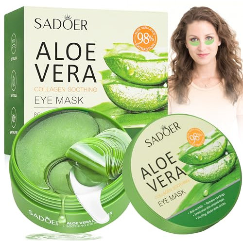 Under Eye Gel Patches 60 Pieces:Aloe Vera Hyaluronic Acid Eye Patches Reduce Dark Circles, Puffy Eyes, Undereye Bags, Wrinkles, Vegan Under Eye Patches Skincare, for Men and Women Gel Pads