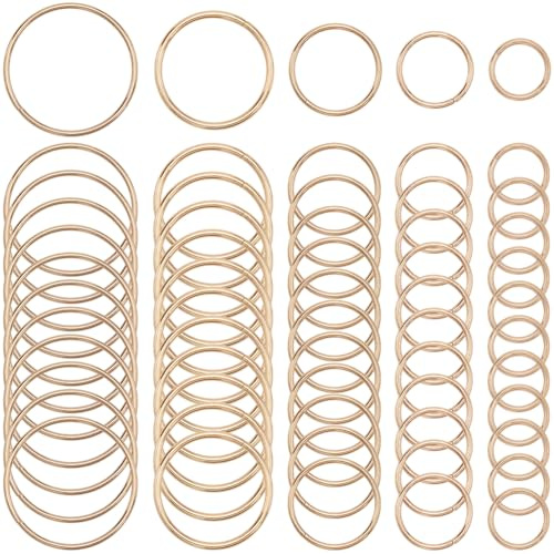 SOFPLATE 1 Box 60 Stück 15mm 20mm 25mm 32mm 38mm Goldfarbene O Ring Schnalle Runder Schlüsselring Aus Metall Mehrzweck Biegeringe Aus Eisen Feder O Ring Großpackung Für Hardware Taschen Hundelein