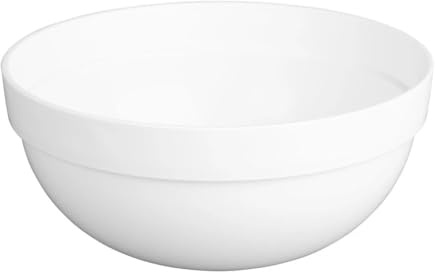 Nisbets Essentials Plastic Mixing Bowl, White, 3Ltr - Ideal for Baking, Cooking - Dishwasher and Microwave Safe CH399