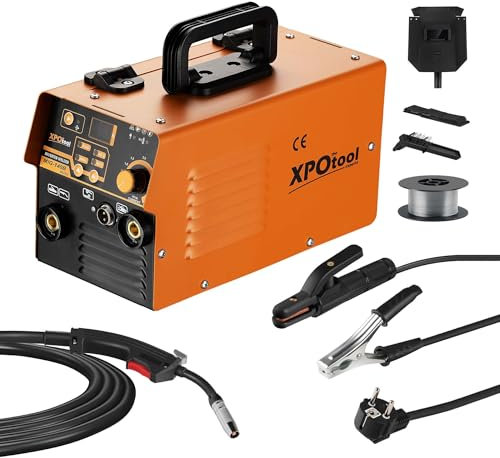 XPOtool Soldador digital IGBT 30-120 A, soldador inverter MMA 220 V, soldador móvil con numerosos accesorios, soldador con pantalla LED