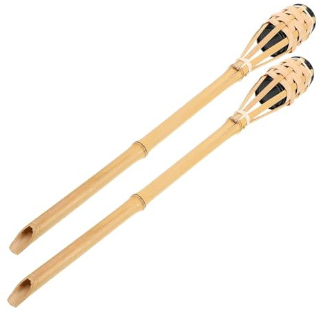 Bamboo Torch 2pcs Handheld Water-resistant Garden Light Halloween Season